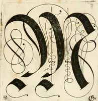 Picture 62 of 149 from Kunstrichtige Schreibart : allerhand Versalie[n] oder AnfangsBuchstabe[n] der teütschen, lateinischen und italianischen Schrifften aus unterschiedlichen Meistern der edlen Schreibkunst zusammen getragen (1655), leaf 50