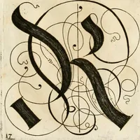 Picture 67 of 149 from Kunstrichtige Schreibart : allerhand Versalie[n] oder AnfangsBuchstabe[n] der teütschen, lateinischen und italianischen Schrifften aus unterschiedlichen Meistern der edlen Schreibkunst zusammen getragen (1655), leaf 52