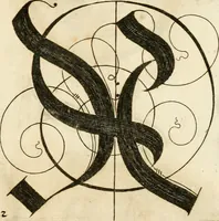 Picture 72 of 149 from Kunstrichtige Schreibart : allerhand Versalie[n] oder AnfangsBuchstabe[n] der teütschen, lateinischen und italianischen Schrifften aus unterschiedlichen Meistern der edlen Schreibkunst zusammen getragen (1655), leaf 54
