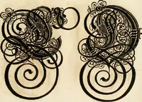 Picture 76 of 149 from Kunstrichtige Schreibart : allerhand Versalie[n] oder AnfangsBuchstabe[n] der teütschen, lateinischen und italianischen Schrifften aus unterschiedlichen Meistern der edlen Schreibkunst zusammen getragen (1655), leaf 56