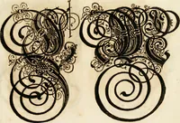 Picture 80 of 149 from Kunstrichtige Schreibart : allerhand Versalie[n] oder AnfangsBuchstabe[n] der teütschen, lateinischen und italianischen Schrifften aus unterschiedlichen Meistern der edlen Schreibkunst zusammen getragen (1655), leaf 60