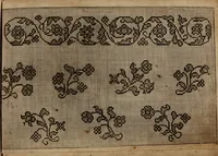 An illustration from Kunst-und Fleiss-übende Nadel-Ergötzungen; oder, neu erfundenes Neh-und Stick-Buch. Worin dem, solche schöne wissenschafftliebendem Frauenzimmer, allerhand, zu vielen Sachen anständige, Muster und Risse, nach der neuesten Façon, zu deren nützlichen Bedienung (1730)