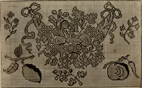 Picture 14 of 50 from Kunst-und Fleiss-übende Nadel-Ergötzungen; oder, neu erfundenes Neh-und Stick-Buch. Worin dem, solche schöne wissenschafftliebendem Frauenzimmer, allerhand, zu vielen Sachen anständige, Muster und Risse, nach der neuesten Façon, zu deren nützlichen Bedienung (1730), leaf 27