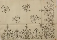 Picture 18 of 50 from Kunst-und Fleiss-übende Nadel-Ergötzungen; oder, neu erfundenes Neh-und Stick-Buch. Worin dem, solche schöne wissenschafftliebendem Frauenzimmer, allerhand, zu vielen Sachen anständige, Muster und Risse, nach der neuesten Façon, zu deren nützlichen Bedienung (1730), leaf 35