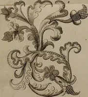 Picture 20 of 50 from Kunst-und Fleiss-übende Nadel-Ergötzungen; oder, neu erfundenes Neh-und Stick-Buch. Worin dem, solche schöne wissenschafftliebendem Frauenzimmer, allerhand, zu vielen Sachen anständige, Muster und Risse, nach der neuesten Façon, zu deren nützlichen Bedienung (1730), leaf 37