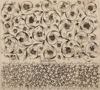 An illustration from Kunst-und Fleiss-übende Nadel-Ergötzungen; oder, neu erfundenes Neh-und Stick-Buch. Worin dem, solche schöne wissenschafftliebendem Frauenzimmer, allerhand, zu vielen Sachen anständige, Muster und Risse, nach der neuesten Façon, zu deren nützlichen Bedienung (1730)