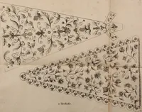 Picture 27 of 50 from Kunst-und Fleiss-übende Nadel-Ergötzungen; oder, neu erfundenes Neh-und Stick-Buch. Worin dem, solche schöne wissenschafftliebendem Frauenzimmer, allerhand, zu vielen Sachen anständige, Muster und Risse, nach der neuesten Façon, zu deren nützlichen Bedienung (1730), leaf 44