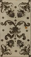 Picture 31 of 50 from Kunst-und Fleiss-übende Nadel-Ergötzungen; oder, neu erfundenes Neh-und Stick-Buch. Worin dem, solche schöne wissenschafftliebendem Frauenzimmer, allerhand, zu vielen Sachen anständige, Muster und Risse, nach der neuesten Façon, zu deren nützlichen Bedienung (1730), leaf 52