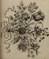 Picture 33 of 50 from Kunst-und Fleiss-übende Nadel-Ergötzungen; oder, neu erfundenes Neh-und Stick-Buch. Worin dem, solche schöne wissenschafftliebendem Frauenzimmer, allerhand, zu vielen Sachen anständige, Muster und Risse, nach der neuesten Façon, zu deren nützlichen Bedienung (1730), leaf 54