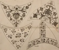 An illustration from Kunst-und Fleiss-übende Nadel-Ergötzungen; oder, neu erfundenes Neh-und Stick-Buch. Worin dem, solche schöne wissenschafftliebendem Frauenzimmer, allerhand, zu vielen Sachen anständige, Muster und Risse, nach der neuesten Façon, zu deren nützlichen Bedienung (1730)