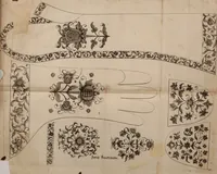 An illustration from Kunst-und Fleiss-übende Nadel-Ergötzungen; oder, neu erfundenes Neh-und Stick-Buch. Worin dem, solche schöne wissenschafftliebendem Frauenzimmer, allerhand, zu vielen Sachen anständige, Muster und Risse, nach der neuesten Façon, zu deren nützlichen Bedienung (1730)