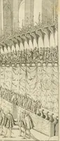 An illustration from Kurtze doch gegründte Beschreibung des durchleuchtigen hochgebornnen Fürsten vnnd Herzen, Herzen Wilhalmen,: Pfaltzgrauen bey Rhein, Hertzogen inn Obern vnd Nidern Baiern, &c. vnd derselbe, geliebsten Gemahel, der deuchtleuchtigist hochgebornnen Fürstin, Frewlein Renata gebornne Hertzogin zu Lottringen vnd Parr, &c. gehalten Hochzeitlichen Ehren Fests. Auch welcher gestalt die...Potentaten...enschinen. Vnd dann was für herrliche Ritterspil...Neben andern...kurtzweilen...in der Fürstlichen Haubstat München gehalten worden sein, den zwenvndzwaintzigisten vnd nachuolgende tag Februarij, Jm 1568. Jar (1568)