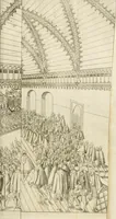 An illustration from Kurtze doch gegründte Beschreibung des durchleuchtigen hochgebornnen Fürsten vnnd Herzen, Herzen Wilhalmen,: Pfaltzgrauen bey Rhein, Hertzogen inn Obern vnd Nidern Baiern, &c. vnd derselbe, geliebsten Gemahel, der deuchtleuchtigist hochgebornnen Fürstin, Frewlein Renata gebornne Hertzogin zu Lottringen vnd Parr, &c. gehalten Hochzeitlichen Ehren Fests. Auch welcher gestalt die...Potentaten...enschinen. Vnd dann was für herrliche Ritterspil...Neben andern...kurtzweilen...in der Fürstlichen Haubstat München gehalten worden sein, den zwenvndzwaintzigisten vnd nachuolgende tag Februarij, Jm 1568. Jar (1568)