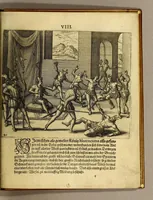 An illustration from Kurtze Erklärung der fürnembsten Thaten, so durch die Spanier beschehen in etlichen Orten der neuwen Welt, : so in folgenden Kupfferstücken, schön, zierlich vnd künstlich derselben bey jeder Historien, jetzt ins Teutsch dar gegeben werden (1599)