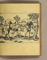 Picture 5 of 6 from Kurtze wunderbare Beschreibung. Dess Goldreichen Königreichs Guianae im America, oder newen Welt, vnter der Linea Aequinoctiali gelegen: so newlich Anno 1594. 1595. vnnd 1596. von dem wolgebornen Herrn, Herrn Walthero Ralegh, einem englischen Ritter, besucht worden: : erstlich auss befehl seiner Gnaden in zweyen Büchlein beschrieben, darauss Iodocus Hondius, ein schöne Land Taffel, mit einer niderländischen Erklärung gemacht, jetzt aber ins Hochteutsch gebracht, vnd auss vnterschietlichen Authoribus erkläret. (1599), leaf 39