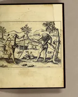 An illustration from Kurtze wunderbare Beschreibung, dess Goldreichen Königreichs Guianae in America oder newen Welt, vnder der Linea Aequinoctiali gelegen: so neulich Anno 1594. 1595. vnd 1596. von dem wolgebornen Herrn, Herrn Walthero Ralegh einem englischen Ritter, besucht worden: : erstlich auss befehl seiner Gnaden in zweyen Büchlein beschrieben, daraus Iodocus Hondius, ein schöne Land Taffel, mit einer niderländischen Erklärung gemacht. Jetzt aber ins Hochteutsch gebracht, vnd auss vnterschiedlichen Authoribus erkläret (1601)