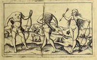 Picture 1 of 11 from Kurtze wunderbare Beschreibung, dess Goldreichen Königreichs Guianae in America oder newen Welt, vnder der Linea Aequinoctiali gelegen: so neulich Anno 1594. 1595. vnd 1596. von dem wolgebornen Herrn, Herrn Walthero Ralegh einem englischen Ritter, besucht worden: : erstlich auss befehl seiner Gnaden in zweyen Büchlein beschrieben, daraus Iodocus Hondius, ein schöne Land Taffel, mit einer niderländischen Erklärung gemacht. Jetzt aber ins Hochteutsch gebracht, vnd auss vnterschiedlichen Authoribus erkläret (1601), leaf 7