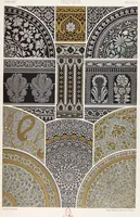 An illustration from L' Ornement Polychrome Cent Planches Color lithograph Albert-Charles-Auguste Racinet (1880)