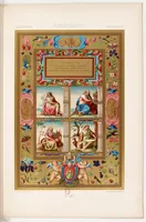 An illustration from L' Ornement Polychrome Cent Planches Color lithograph Albert-Charles-Auguste Racinet (1880)