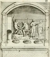 An illustration from La bolla d'oro de' fanciulli nobili romani e quella de' libertini : ed altre singolarità spettanti a' mausolei nuovamente scopertisi : brevemente spiegate, e divise in II. parti (1732)