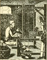 An illustration from Labor-saving looms : a brief treatise on plain weaving and the recent improvements in that line, with special reference to the Northrup looms manufactured by Draper company, Hopedale, Mass., U. S. A. (1904)