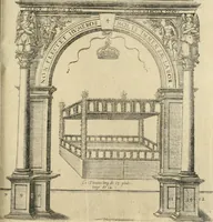 An illustration from Labyrinthe royal de l'Hercule gaulois triomphant : sur le suject des fortunes, batailles, victoires, trophées, triomphes, mariage & autres faicts heroiques & memorables de tres-auguste & tres-chrestien prince Henry IIII roy de France & de Navarre : representé à l'entrée trimphante de la royne en la cité d'Avignon, le 19 nouembre l'an MDC, ou sont contenues les magnificences et triomphes dressez à cet effect par ladicte ville (1601)