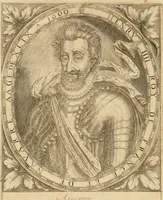 An illustration from Labyrinthe royal de l'Hercule gaulois triomphant : sur le suject des fortunes, batailles, victoires, trophées, triomphes, mariage & autres faicts heroiques & memorables de tres-auguste & tres-chrestien prince Henry IIII roy de France & de Navarre : representé à l'entrée trimphante de la royne en la cité d'Avignon, le 19 nouembre l'an MDC, ou sont contenues les magnificences et triomphes dressez à cet effect par ladicte ville (1601)