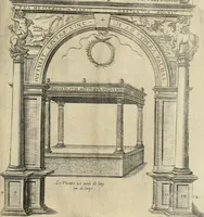 An illustration from Labyrinthe royal de l'Hercule gaulois triomphant : sur le suject des fortunes, batailles, victoires, trophées, triomphes, mariage & autres faicts heroiques & memorables de tres-auguste & tres-chrestien prince Henry IIII roy de France & de Navarre : representé à l'entrée trimphante de la royne en la cité d'Avignon, le 19 nouembre l'an MDC, ou sont contenues les magnificences et triomphes dressez à cet effect par ladicte ville (1601)