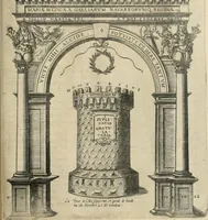 An illustration from Labyrinthe royal de l'Hercule gaulois triomphant : sur le suject des fortunes, batailles, victoires, trophées, triomphes, mariage & autres faicts heroiques & memorables de tres-auguste & tres-chrestien prince Henry IIII roy de France & de Navarre : representé à l'entrée trimphante de la royne en la cité d'Avignon, le 19 nouembre l'an MDC, ou sont contenues les magnificences et triomphes dressez à cet effect par ladicte ville (1601)