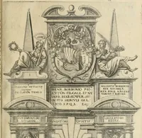 An illustration from Labyrinthe royal de l'Hercule gaulois triomphant : sur le suject des fortunes, batailles, victoires, trophées, triomphes, mariage & autres faicts heroiques & memorables de tres-auguste & tres-chrestien prince Henry IIII roy de France & de Navarre : representé à l'entrée trimphante de la royne en la cité d'Avignon, le 19 nouembre l'an MDC, ou sont contenues les magnificences et triomphes dressez à cet effect par ladicte ville (1601)