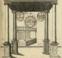 An illustration from Labyrinthe royal de l'Hercule gaulois triomphant : sur le suject des fortunes, batailles, victoires, trophées, triomphes, mariage & autres faicts heroiques & memorables de tres-auguste & tres-chrestien prince Henry IIII roy de France & de Navarre : representé à l'entrée trimphante de la royne en la cité d'Avignon, le 19 nouembre l'an MDC, ou sont contenues les magnificences et triomphes dressez à cet effect par ladicte ville (1601)