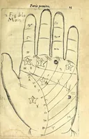 An illustration from La chiromance, la physionomie, et la geomance : auec la signification des nombres, & l'vsage de la roue de Pytagore (1663)