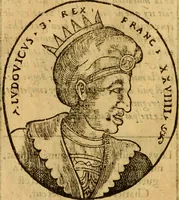 An illustration from La chronique des roys de France, puis Pharamond iusques au roy Henry, troisiesme, selon la computation des ans, iusques en l'an mil cinq cens soixante & quinze : Le catalogue des papes, puis S. Pierre iusques à Gregoire, treiziesme du nom. Le Catalogue des empereurs, puis Octouian Cesar iusques à Maximilian, present (1576)