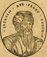 An illustration from La chronique des roys de France, puis Pharamond iusques au roy Henry, troisiesme, selon la computation des ans, iusques en l'an mil cinq cens soixante & quinze : Le catalogue des papes, puis S. Pierre iusques à Gregoire, treiziesme du nom. Le Catalogue des empereurs, puis Octouian Cesar iusques à Maximilian, present (1576)