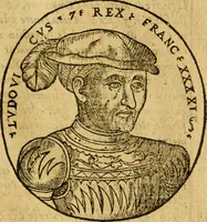 An illustration from La chronique des roys de France, puis Pharamond iusques au roy Henry, troisiesme, selon la computation des ans, iusques en l'an mil cinq cens soixante & quinze : Le catalogue des papes, puis S. Pierre iusques à Gregoire, treiziesme du nom. Le Catalogue des empereurs, puis Octouian Cesar iusques à Maximilian, present (1576)