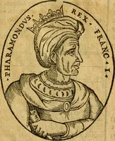 An illustration from La chronique des roys de France, puis Pharamond iusques au roy Henry, troisiesme, selon la computation des ans, iusques en l'an mil cinq cens soixante & quinze : Le catalogue des papes, puis S. Pierre iusques à Gregoire, treiziesme du nom. Le Catalogue des empereurs, puis Octouian Cesar iusques à Maximilian, present (1576)