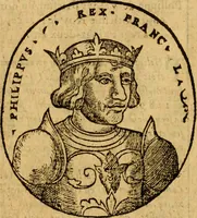 An illustration from La chronique des roys de France, puis Pharamond iusques au roy Henry, troisiesme, selon la computation des ans, iusques en l'an mil cinq cens soixante & quinze : Le catalogue des papes, puis S. Pierre iusques à Gregoire, treiziesme du nom. Le Catalogue des empereurs, puis Octouian Cesar iusques à Maximilian, present (1576)