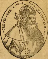 An illustration from La chronique des roys de France, puis Pharamond iusques au roy Henry, troisiesme, selon la computation des ans, iusques en l'an mil cinq cens soixante & quinze : Le catalogue des papes, puis S. Pierre iusques à Gregoire, treiziesme du nom. Le Catalogue des empereurs, puis Octouian Cesar iusques à Maximilian, present (1576)