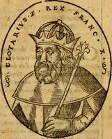 An illustration from La chronique des roys de France, puis Pharamond iusques au roy Henry, troisiesme, selon la computation des ans, iusques en l'an mil cinq cens soixante & quinze : Le catalogue des papes, puis S. Pierre iusques à Gregoire, treiziesme du nom. Le Catalogue des empereurs, puis Octouian Cesar iusques à Maximilian, present (1576)