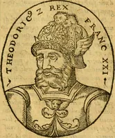 An illustration from La chronique des roys de France, puis Pharamond iusques au roy Henry, troisiesme, selon la computation des ans, iusques en l'an mil cinq cens soixante & quinze : Le catalogue des papes, puis S. Pierre iusques à Gregoire, treiziesme du nom. Le Catalogue des empereurs, puis Octouian Cesar iusques à Maximilian, present (1576)