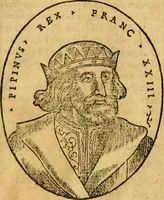 An illustration from La chronique des roys de France, puis Pharamond iusques au roy Henry, troisiesme, selon la computation des ans, iusques en l'an mil cinq cens soixante & quinze : Le catalogue des papes, puis S. Pierre iusques à Gregoire, treiziesme du nom. Le Catalogue des empereurs, puis Octouian Cesar iusques à Maximilian, present (1576)