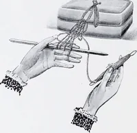 An illustration from Lacis, practical instructions in filet brodé or darning on net; (1909)