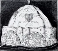 An illustration from Lacis, practical instructions in filet brodé or darning on net; (1909)