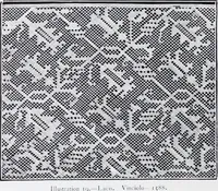 An illustration from Lacis, practical instructions in filet brodé or darning on net; (1909)