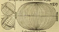 An illustration from La cosmographie de Pierre Apian, libure tresutile, traictant de toutes les regions [et] pays du monde par artifice astronomicque, nouuellement traduict de latin en françois. ; Et par Gemma Frison ... corrige. Auecq[ue] aultres libures du mesme Gemma Fr. appartenantz audict artifice, com[m]e la page ensuyuante la declaire (1544)