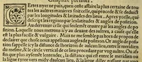 An illustration from La cosmographie de Pierre Apian, libure tresutile, traictant de toutes les regions [et] pays du monde par artifice astronomicque, nouuelleme[n]t traduict de latin en francois. ; Et par Gemma Frison ... corrige. Auecq[ue] aultres libures du mesme Gemma Fr. appartenantz audict artifice, co[m]me la page ensuyuante la declaire (1544)