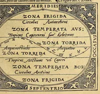 An illustration from La cosmographie de Pierre Apian, libure tresutile, traictant de toutes les regions [et] pays du monde par artifice astronomicque, nouuelleme[n]t traduict de latin en francois. ; Et par Gemma Frison ... corrige. Auecq[ue] aultres libures du mesme Gemma Fr. appartenantz audict artifice, co[m]me la page ensuyuante la declaire (1544)