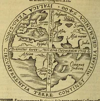 An illustration from La cosmographie de Pierre Apian, libure tresutile, traictant de toutes les regions [et] pays du monde par artifice astronomicque, nouuelleme[n]t traduict de latin en francois. ; Et par Gemma Frison ... corrige. Auecq[ue] aultres libures du mesme Gemma Fr. appartenantz audict artifice, co[m]me la page ensuyuante la declaire (1544)