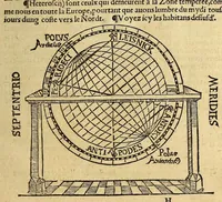 An illustration from La cosmographie de Pierre Apian, libure tresutile, traictant de toutes les regions [et] pays du monde par artifice astronomicque, nouuelleme[n]t traduict de latin en francois. ; Et par Gemma Frison ... corrige. Auecq[ue] aultres libures du mesme Gemma Fr. appartenantz audict artifice, co[m]me la page ensuyuante la declaire (1544)