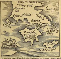 Picture 11 of 16 from La cosmographie de Pierre Apian, libure tresutile, traictant de toutes les regions [et] pays du monde par artifice astronomicque, nouuelleme[n]t traduict de latin en francois. ; Et par Gemma Frison ... corrige. Auecq[ue] aultres libures du mesme Gemma Fr. appartenantz audict artifice, co[m]me la page ensuyuante la declaire (1544), leaf 59